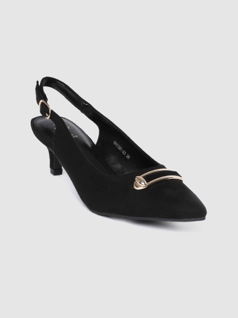 

Tresmode Women Black Solid Suede Sandals