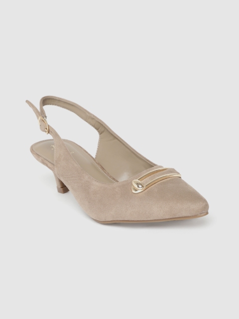 

Tresmode Women Taupe Suede Finish Solid Heels