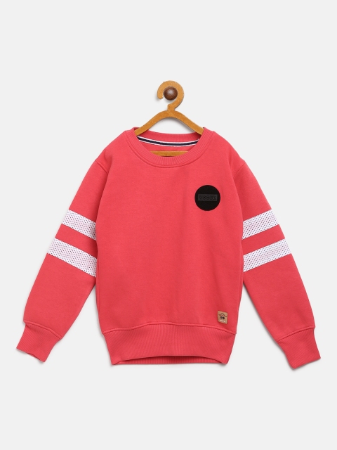 

Nins Moda Boys Coral Pink Printed Sweatshirt
