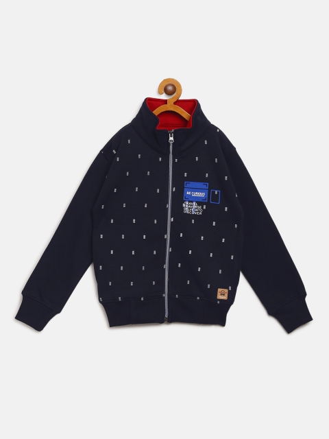 

Nins Moda Boys Navy Blue & White Printed Sweatshirt