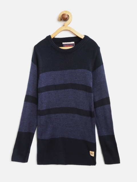 

Nins Moda Boys Navy Striped Sweater, Navy blue