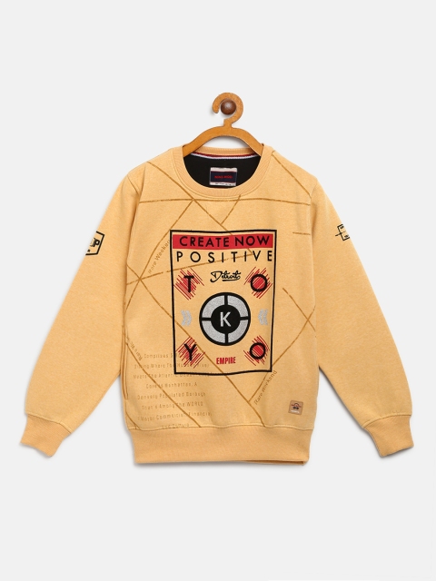 

Nins Moda Boys Mustard Yellow Printed Sweatshirt