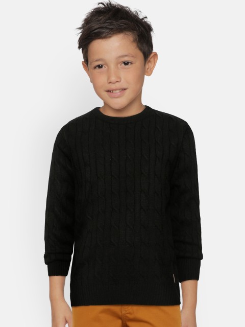 

Nins Moda Boys Black Cable Knit Sweater