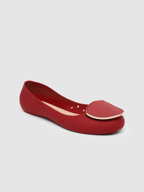 

Tresmode Women Red Solid Ballerinas