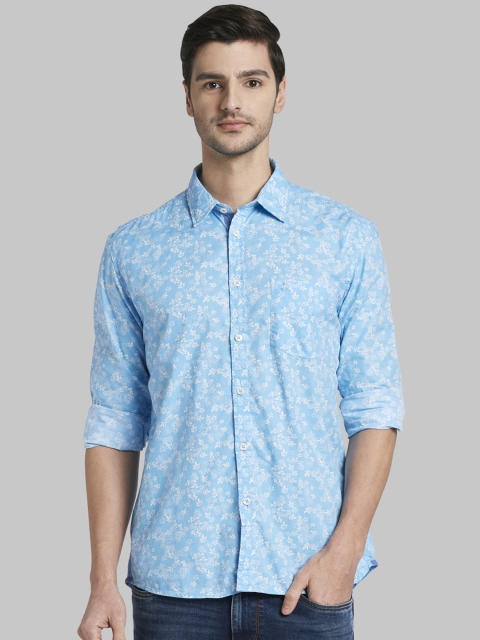 

Parx Men Blue & White Slim Fit Printed Casual Shirt