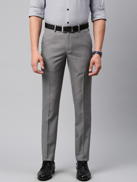 

Peter England Men Grey Neo Slim Fit Solid Formal Trousers