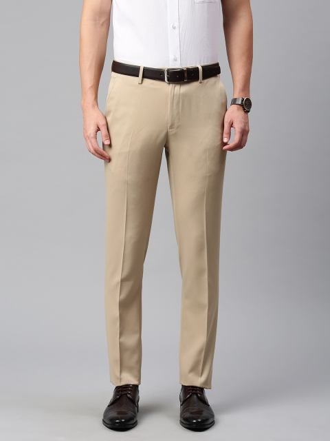 

Peter England Men Beige Neo Slim Fit Solid Formal Trousers