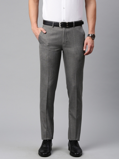

Peter England Men Grey Neo Slim Fit Solid Formal Trousers