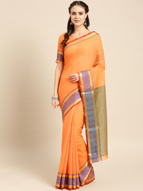 

Saree mall Orange Solid Saree