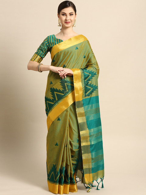 

Saree mall Women Green Embroidered Saree
