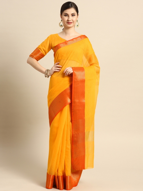 

Saree mall Yellow Solid Saree