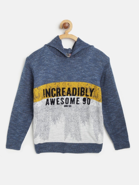 

Duke Boys Blue & White Printed Hooded Sweater