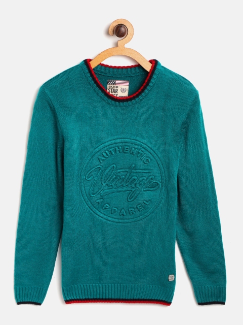 

Duke Boys Teal Green Self-Design Sweater