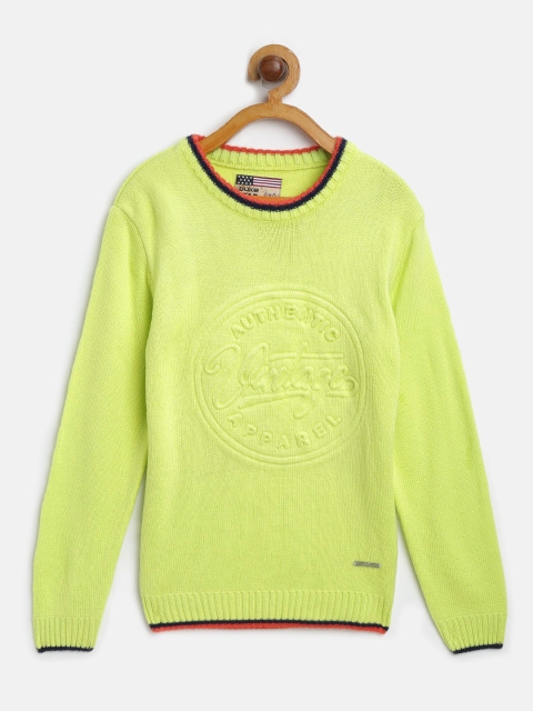 

Duke Boys Fluorescent Green Self-Design Sweater