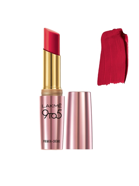 

Lakme 9To5 Primer + Creme Lip Color CR3 Red Rage 3.6 gm