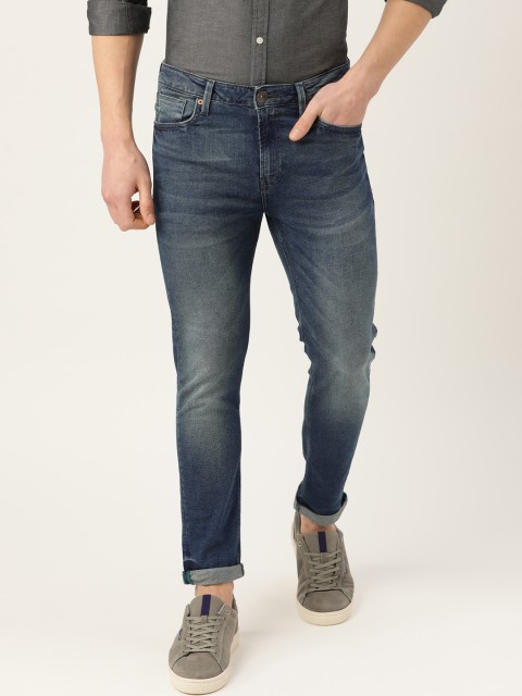 

United Colors of Benetton Men Navy Blue Regular Fit Low-Rise Clean Look Stretchable Jeans