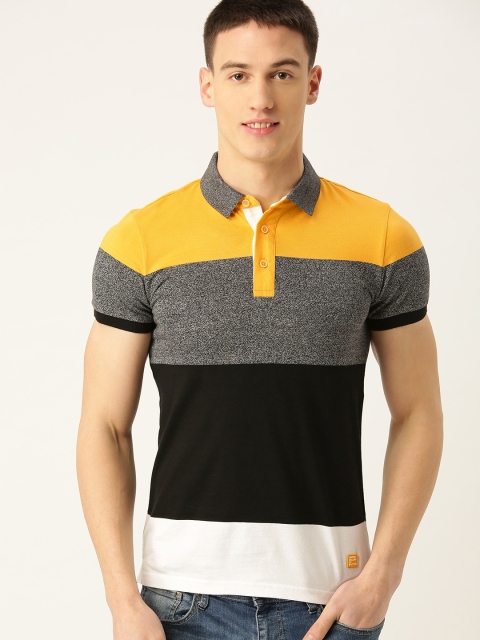 

United Colors of Benetton Men Multicoloured Striped Polo Collar T-shirt, Multi