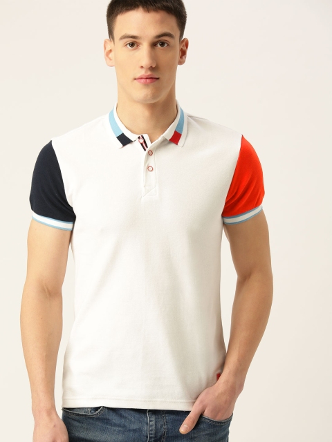 

United Colors of Benetton Men White Solid Polo Collar T-shirt