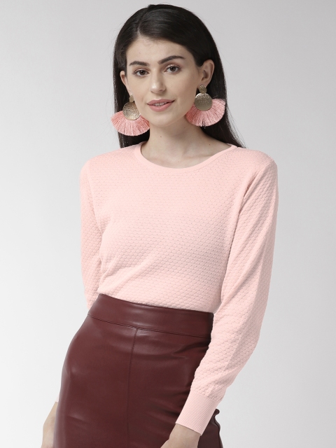 

Species Women Pink Self Design Sweater