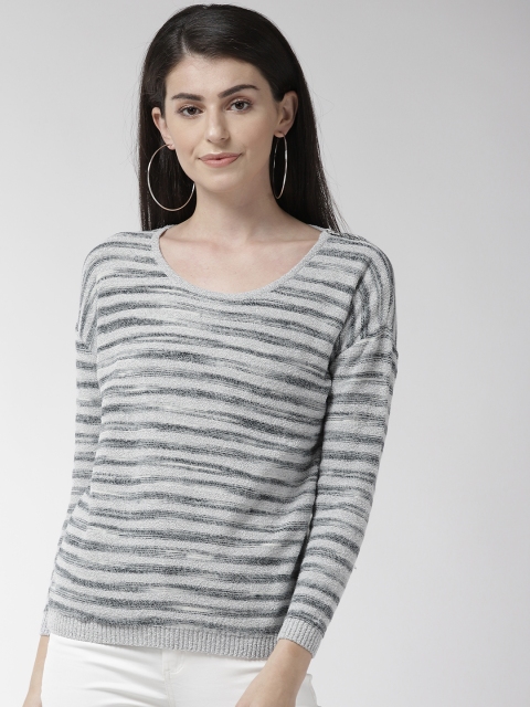 

Species Women Grey & Navy Striped Sweater
