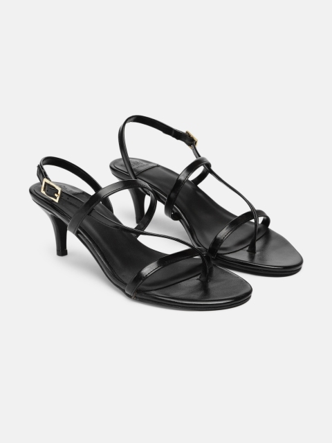 

her by invictus Women Black Cushioned Solid Sandals