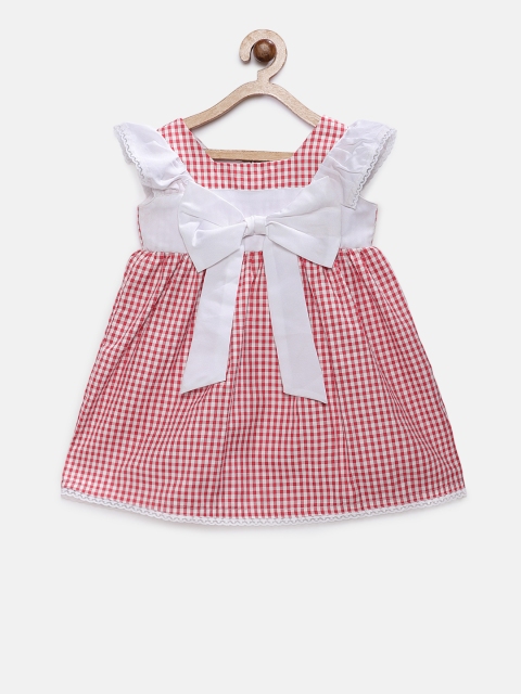 

MANY FROCKS & Girls Red & White Checked Empire Dress