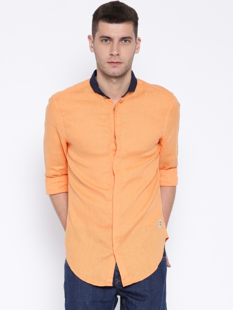 

Jack & Jones Orange Linen Casual Shirt