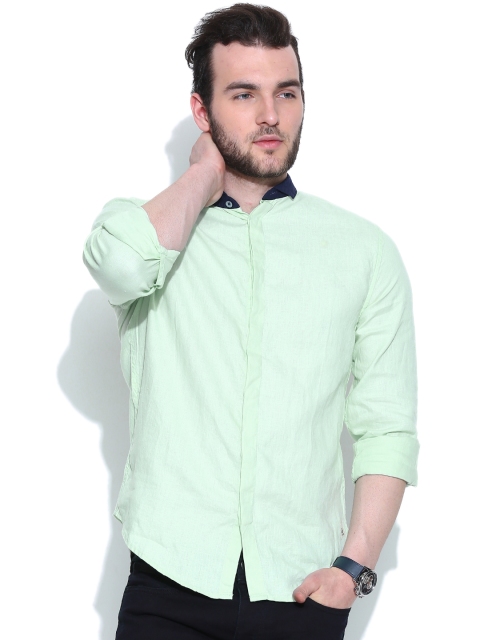 

Jack & Jones Sea Green Linen Casual Shirt