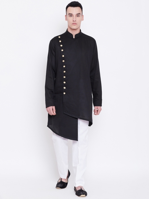 

SG LEMAN Men Black Solid Kurta with Trousers