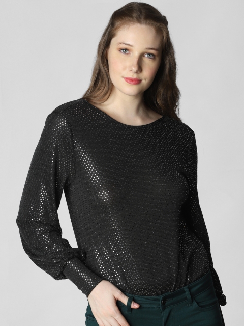 

Vero Moda Women Black Shimmer Bodysuit