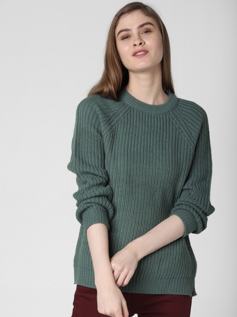 

Vero Moda Women Green Solid Sweater