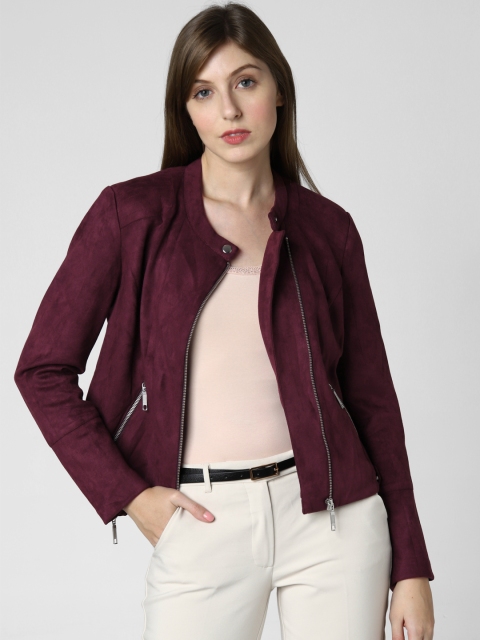 

Vero Moda Women Burgundy Solid Tailored Jacket