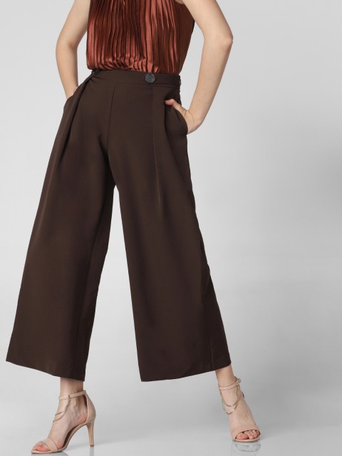 

Vero Moda Women Brown Solid Parallel Trousers