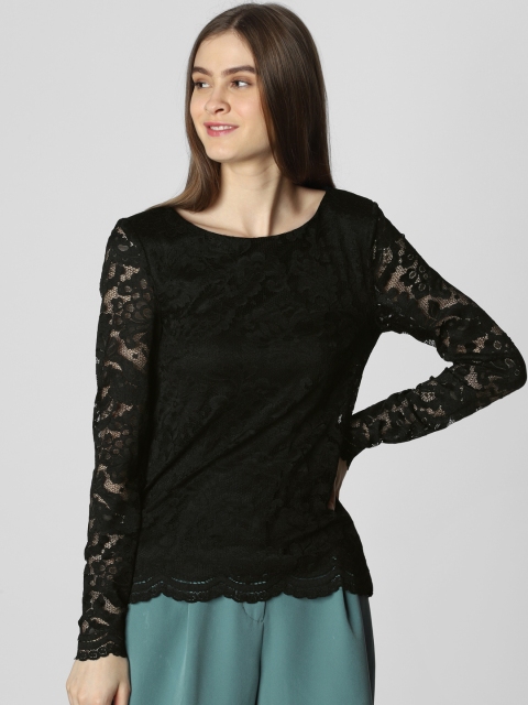 

Vero Moda Women Black Self Design Top