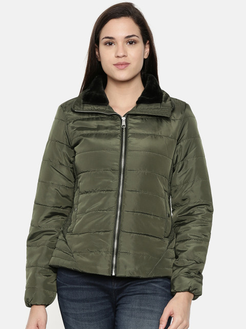 

Vero Moda Women Olive Green Solid Lightweight Puffer Jacket