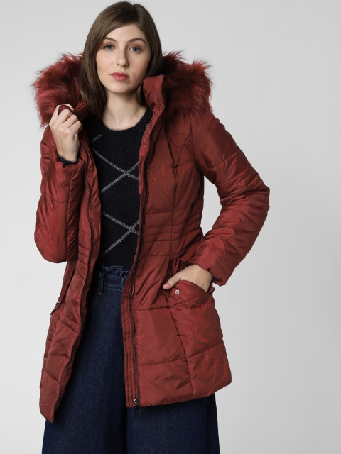 

Vero Moda Women Rust Brown Solid Parka Jacket