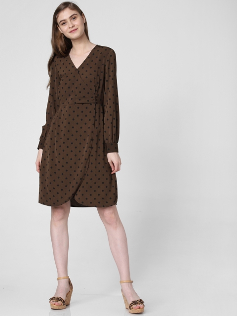 

Vero Moda Women Printed Brown A-Line Dress