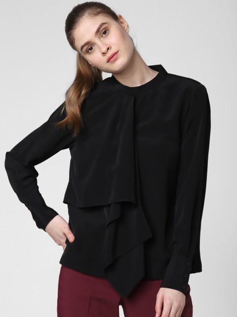 

Vero Moda Women Black Solid Ruffled Top