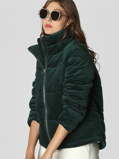 

Vero Moda Women Green Solid Corduroy Padded Jacket