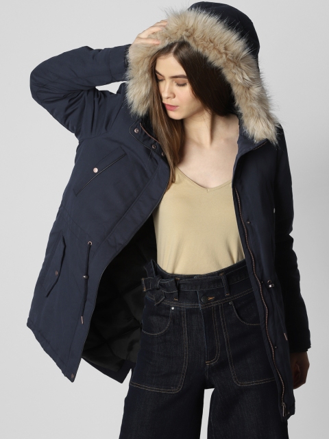 

Vero Moda Women Navy Blue Solid Parka Jacket