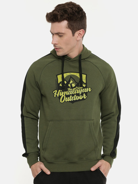

Wildcraft Men Olive Green Printed Sweatshirt