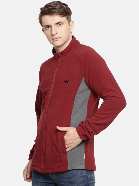 

Wildcraft Men Red & Grey Colourblocked Sweatshirt