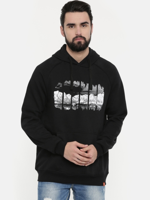 

Wildcraft Men Black & White Printed Hooded Sweatshirt