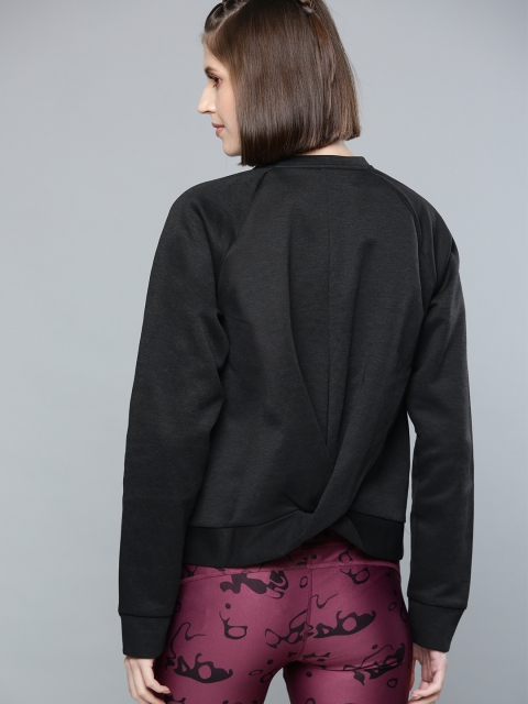 

UNDER ARMOUR Women Black Recovery Fleece Script Crew Sweatshirt