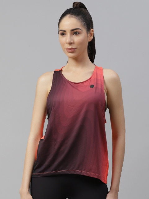 

UNDER ARMOUR Red & Maroon Tie and Dye RUSH Running Tank Top