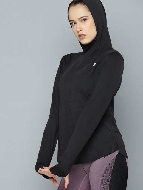 

UNDER ARMOUR Women Black Streaker 2.0 Long Sleeve Hooded Running T-shirt