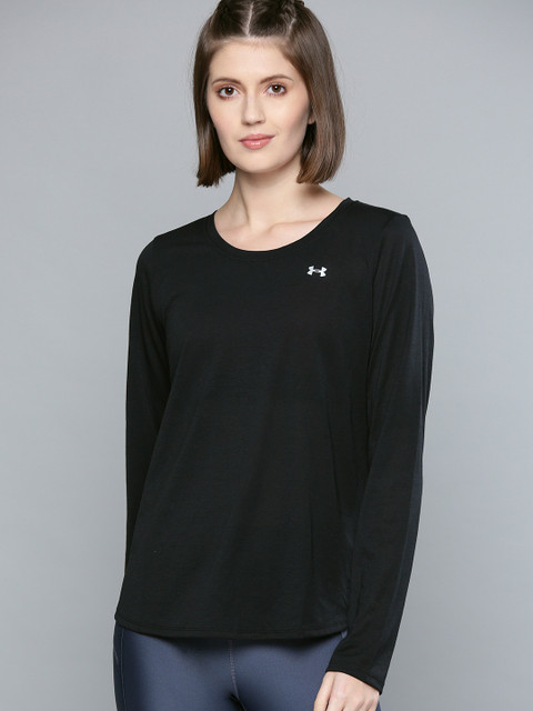 

UNDER ARMOUR Women Black Whisperlight Mesh LS T-shirt