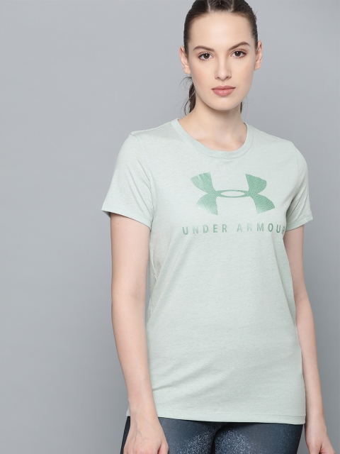 

UNDER ARMOUR Women Sea Green Graphic Sportstyle Classic Crew T-shirt