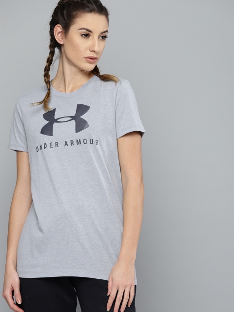 

UNDER ARMOUR Women Blue Graphic Print Sportsstyle Classic Crew T-shirt