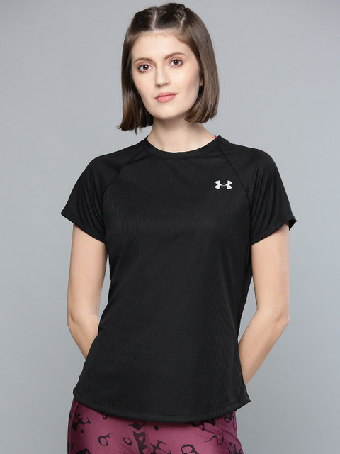 

UNDER ARMOUR Women Black Speed Stride Short Sleeve Running T-shirt